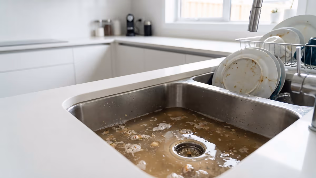 Água suja retornando pelo ralo do banheiro