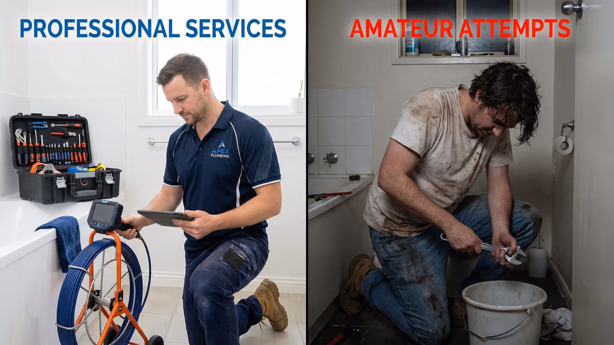 Comparação entre desentupimento profissional e caseiro