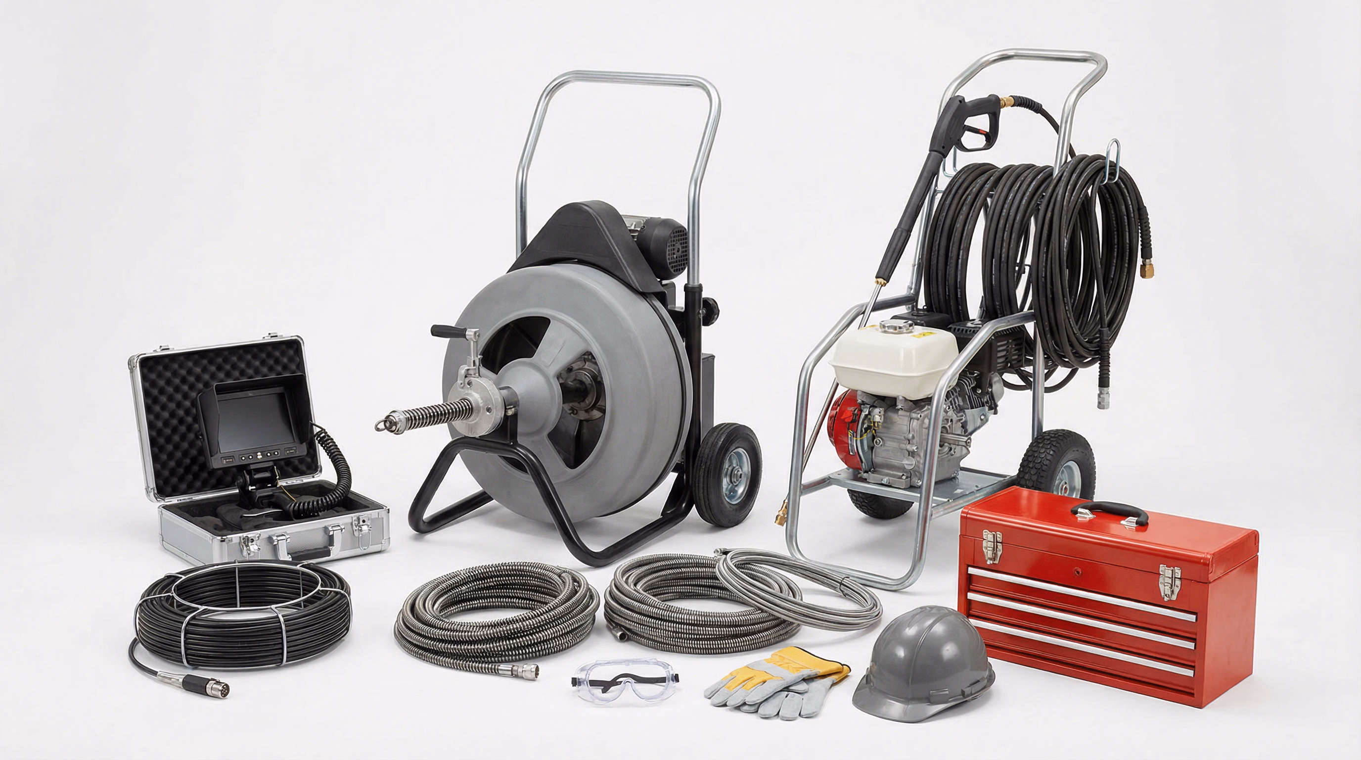 Equipamentos profissionais para desentupimento de coluna